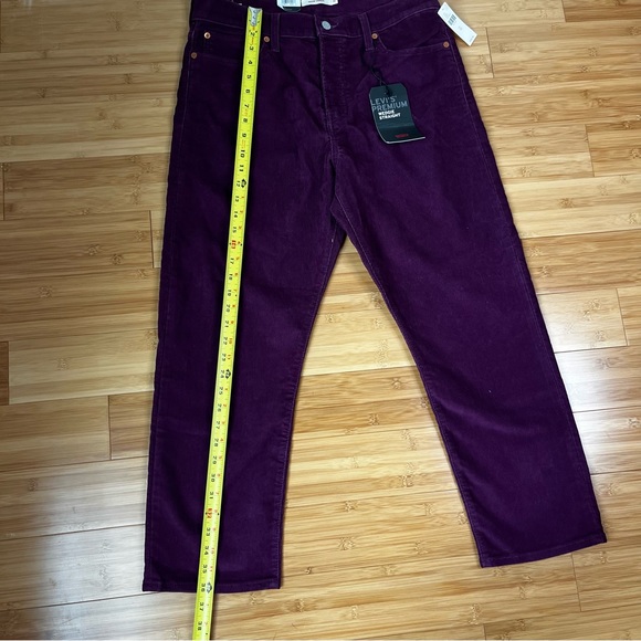 Levi’s Premium Wedgie Straight Corduroy Crop Jeans Potent Purple Anthropologie - Picture 6 of 16